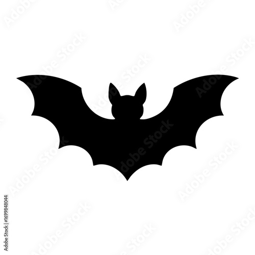 Halloween Bat Silhouette Flat Vector Illustration