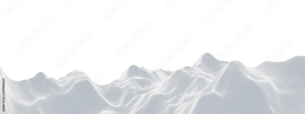Obraz premium 3D snow mountain. White terrain. Cold environment 
