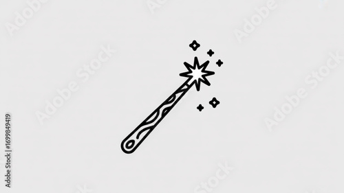 Magic wand vector illustration for fantasy fairy tales and magical design elements icon clip art and more
