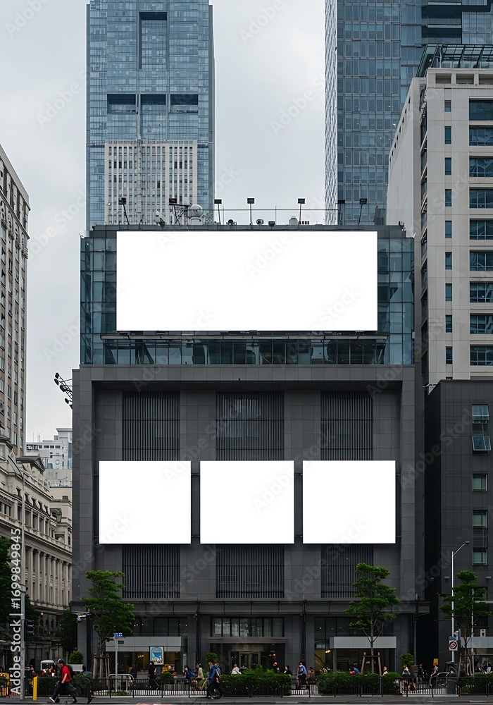 Obraz premium Urban Canvas: Blank Billboard Symphony