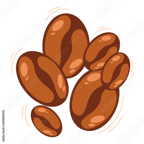 Minimalist coffee bean graphic, perfect for cafe branding or digital content.