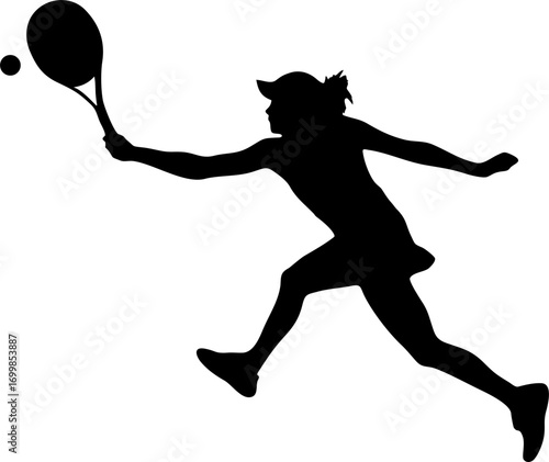 tennis player silhouette vector eps5