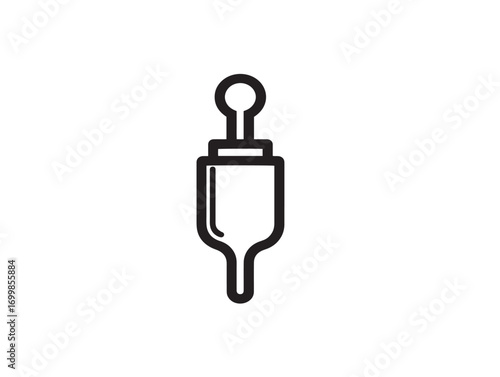 Elegant line art surgical suction tip symbol