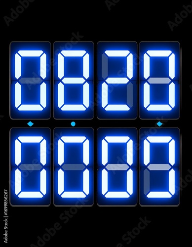Digital display showing various numbers