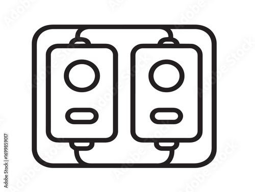 Minimal clean outline for TENS unit accessory symbol