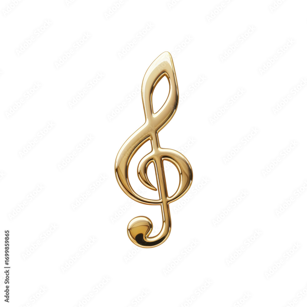 Fototapeta premium Elegant golden treble clef symbolizing musical artistry and creativity in a contemporary design