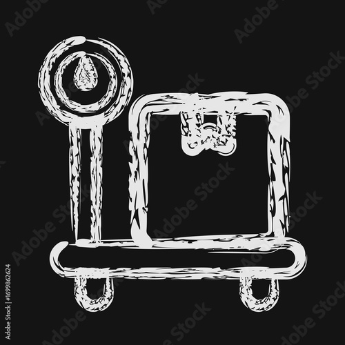 Icon weighting. Export import elements. Icon in chalk style.