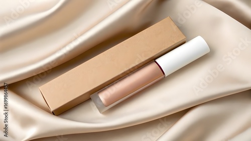 Stylish Lip Gloss Sleeve Mockup – Closed Cardboard Packaging Template on Elegant Background, Luxury Cosmetic Branding Design for Makeup Products and Modern Retail Presentation