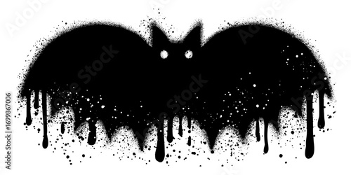 Halloween bat in graffiti style, Halloween bat element.