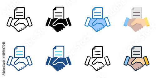 Contract Negotiation icon set multiple style collection 
