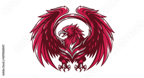 Red Eagle Emblem Design.
