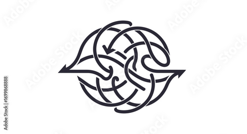 Intricate Celtic Knot Design with Arrow Elements.
