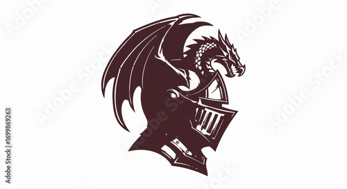 Dragon Knight Helmet Logo Design.
