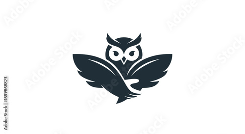 Stylized Owl Logo with Spread Wings.