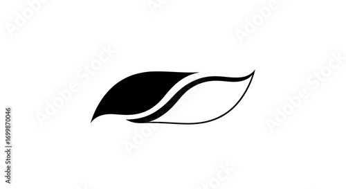 Elegant abstract flowing shape representing duality and nature.