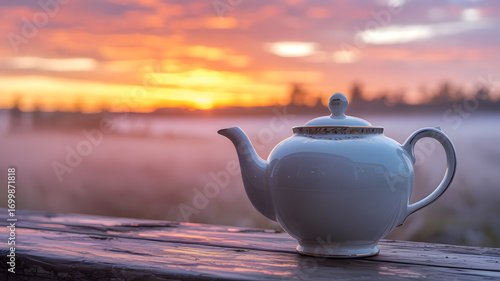 Sunrise Tea Moment Peaceful Morning