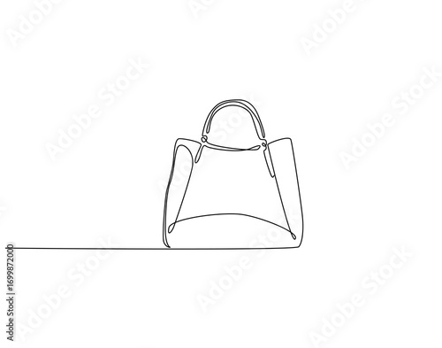 Sling bag continuous line art. Elegant woman sling bag one line drawing. Woman accesscories, fashion concept vector illustration