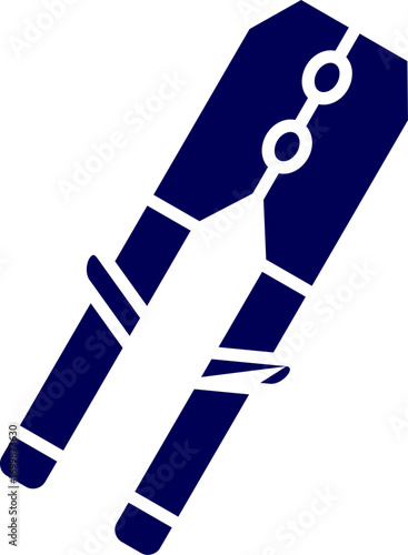 wire crimping plier silhouette vector. illustration of a professional wire crimping tool with ergonomic grip rendered on a clean white background. cable lug crimper silhouette