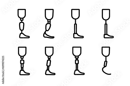 Neon prosthetic limb designs on metallic background