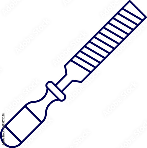 vector illustration of a rasp icon. Modern rasp tool illustration for smoothing and crafting. A file rasp tool showcases its design.
