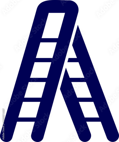 stepladder silhouette vector illustration. Ladder silhouette isolated in white background. 