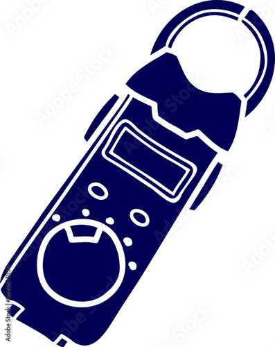 Silhouette vector of Clamp meter icon. Digital clamp meter used for electrical testing and measurement. Current clamp meter solid vector, an electrical measurement tool. 