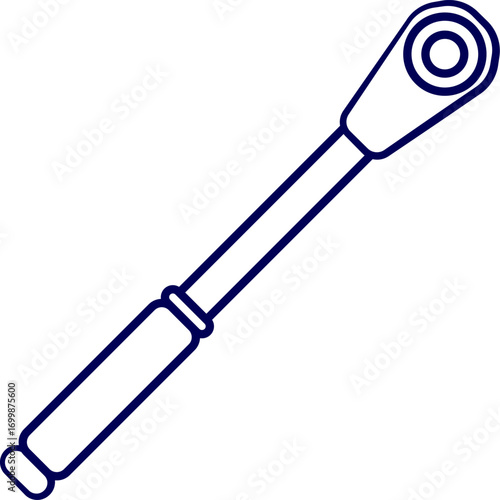 Ratchet wrench icon. Torque wrench vector illustration. Dynamic Ratchet outline on white background. Vector of ratchet wrench tools realistic style