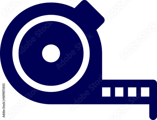 Tape measure Silhouette vector. Measuring tool on a white background. Professional measuring tape illustration. Tape measure icon vector design