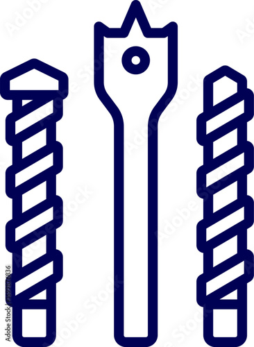 Various drill bits vector illustration. set of drill bits. Metal drill bits – stock vector flat illustration