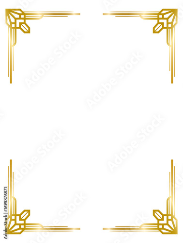 Decorative frames, Art Deco gold frame, vintage frame line collection png transparent background