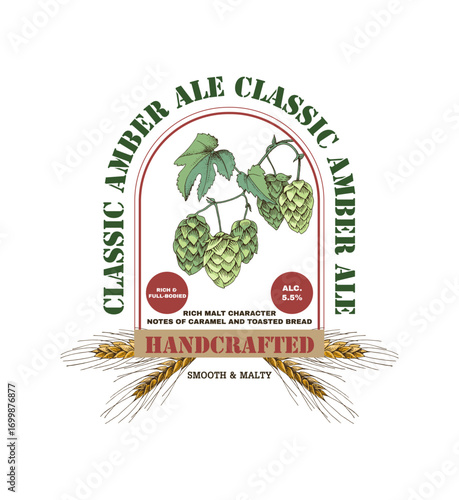 Classic amber ale label template