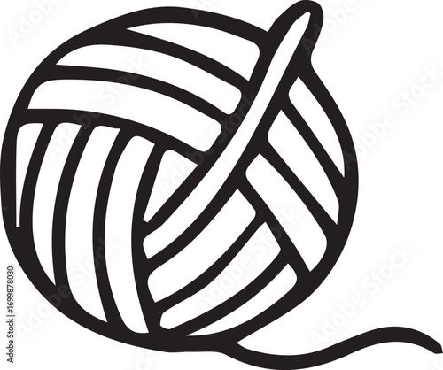 Handmade craft doodles collection in black and white. Knitting, crochet, embroidery, sewing, handwork elements. Vintage sketch style, perfect for design, decoration, coloring and patterns.