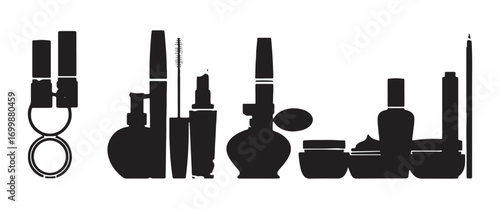 Collection of 21 silhouettes for makeup recipients. Basic shapes were utilized. Layered design
