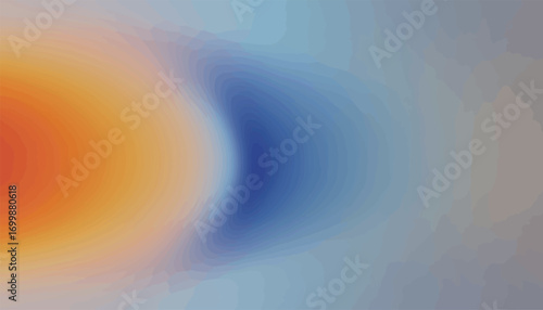 Modern abstract background featuring a soft blurred gradient transition between orange and blue hues