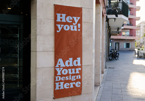 Blank vertical Canvas banner Ad Mockup