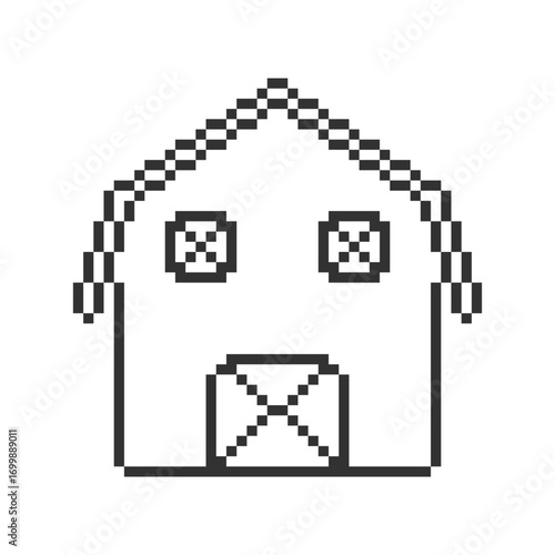 barn building retro pixel art