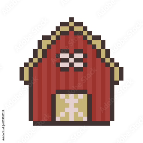barn building retro pixel art