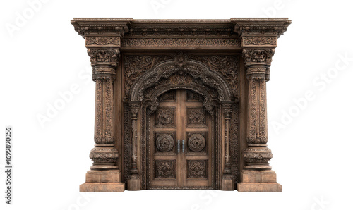 Ornate wooden doorway