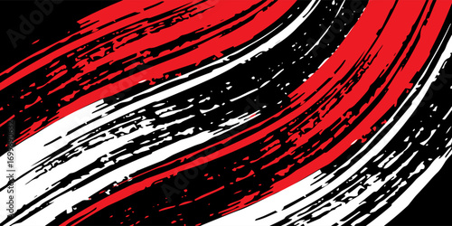 Car stickers with red and black white brush stroke pattern, abstract banner, sporty lines, red and black white color combination, brush stroke pattern, grunge design, Vector Illustration.