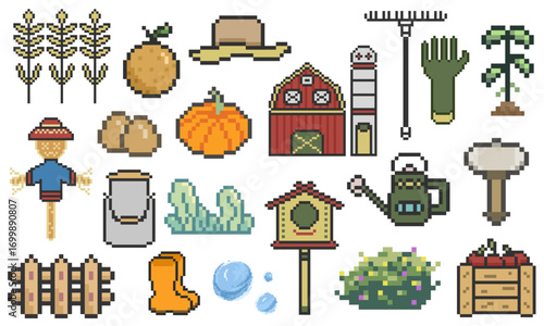 farm bundle set pixel art