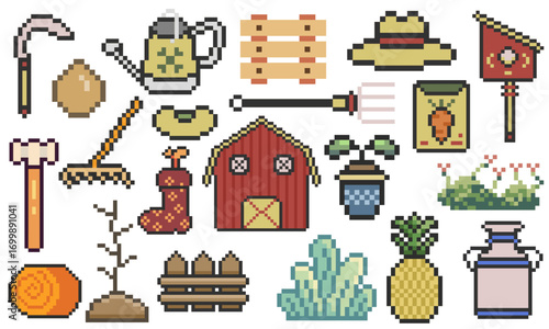 farm bundle set pixel art