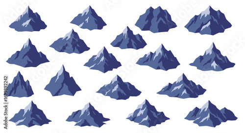 Seamless pattern of abstract polygonal mountains