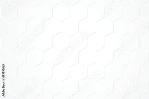 White hexagon seamless geometric background with modern minimal pattern for abstract 3D texture design