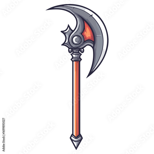 death's scythe, costume, halloween, festival, vector, transparent background, weapon, tool, isolated, sharp