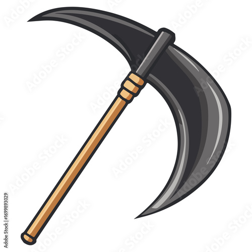 death's scythe, costume, halloween, festival, vector, transparent background, weapon, tool, isolated, sharp