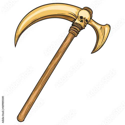 death's scythe, costume, halloween, festival, vector, transparent background, weapon, tool, isolated, sharp