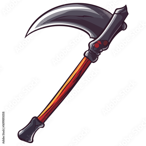 death's scythe, costume, halloween, festival, vector, transparent background, weapon, tool, isolated, sharp