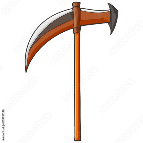 death's scythe, costume, halloween, festival, vector, transparent background, weapon, tool, isolated, sharp