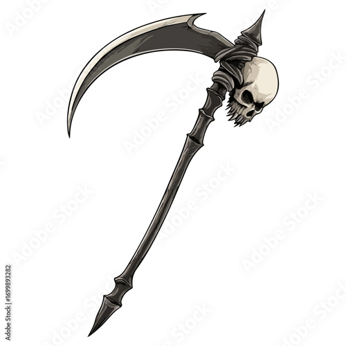 death's scythe, costume, halloween, festival, vector, transparent background, weapon, tool, isolated, sharp