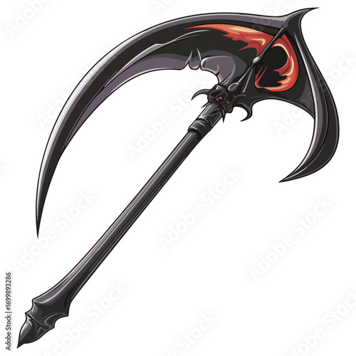 death's scythe, costume, halloween, festival, vector, transparent background, weapon, tool, isolated, sharp